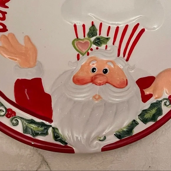 Gourmet Fitz & Floyd Christmas Confections 9” canapé Santa Claus plate - Picture 5 of 10